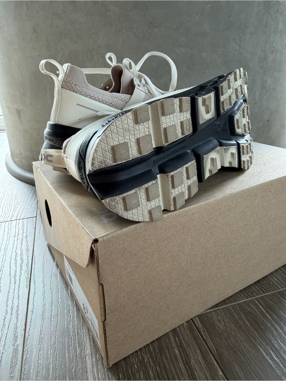 On Running Women Cloudultra 2 Sneakers in Black and Cream with Black Sole - Picture 7 of 8